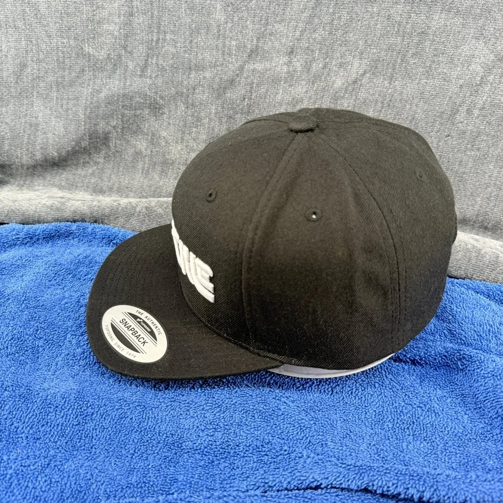DJ Mackie Hat Black White Embroidered Logo Yupoong Classics Snapback Cap